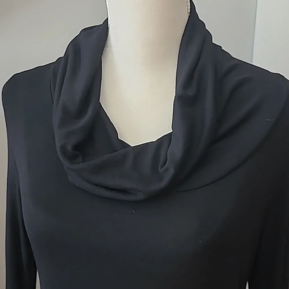 Maternity - Black Knit Cowl Neck Long Sleeve Dress - Size Large - Picture 4 of 8